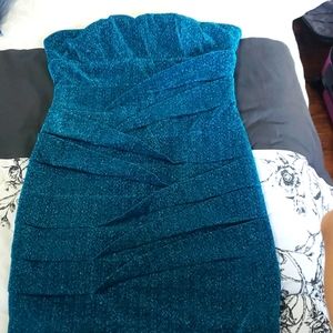 Forever 21, medium, glittery teal dress
